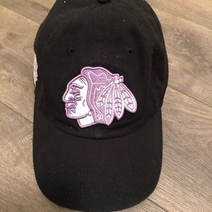 Chicago Blackhawks hockey fights cancer hat